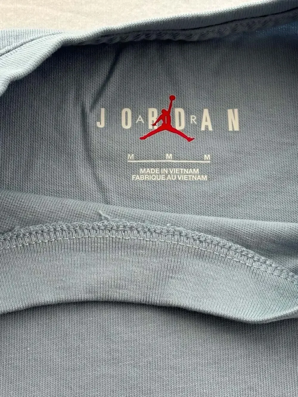 Jordan Men's Embroidered Jumpman Crew Neck T-Shirt in Blue-Grey